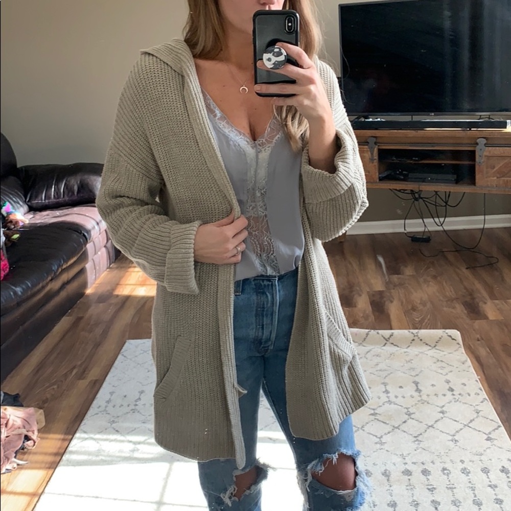Oversized tan cardigan